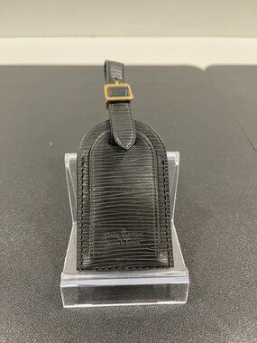 Louis Vuitton Small Luggage Tag in Black Epi (JB1445)